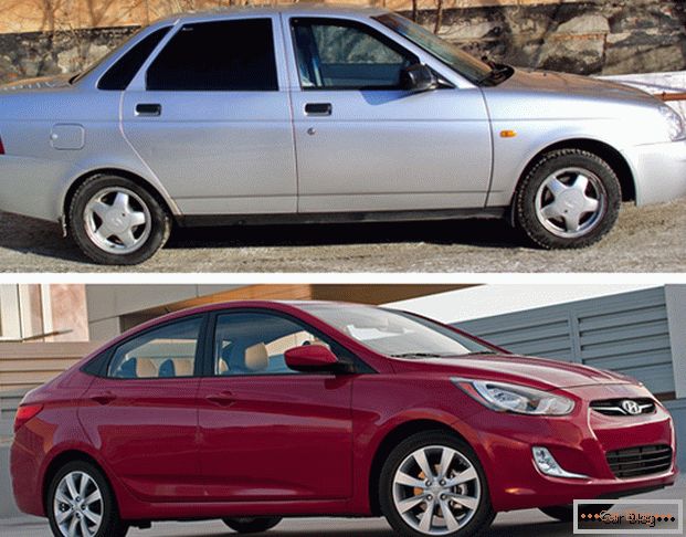 LADA Priora и Hyundai Accent автомобили, поради голем број фактори станаа конкуренти на рускиот пазар.