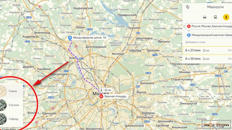 како да се изгради пат на автомобил Yandex мапи