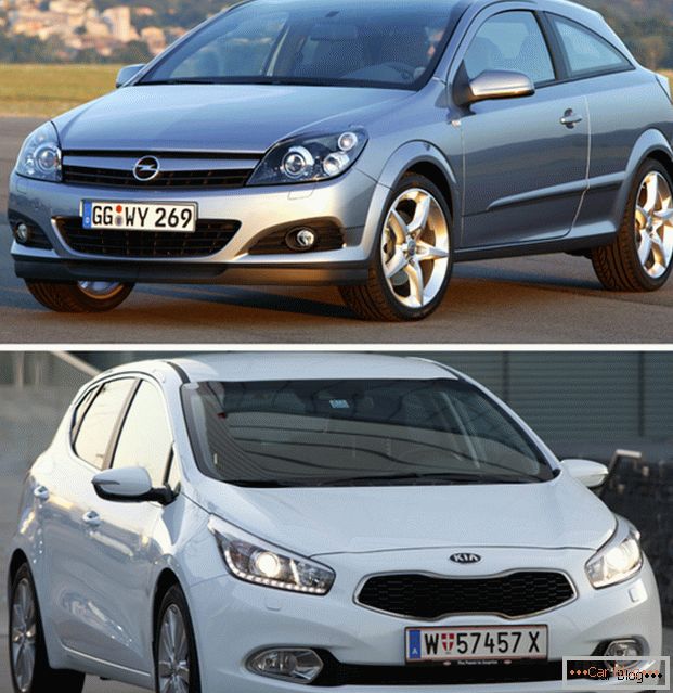 Споредба на автомобили Opel Astra GTC и Kia Sid GT