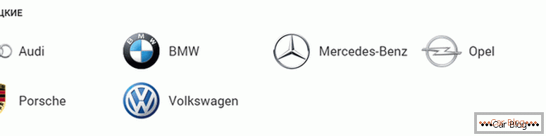 како изгледаат германските брендови за автомобили со значки и имиња